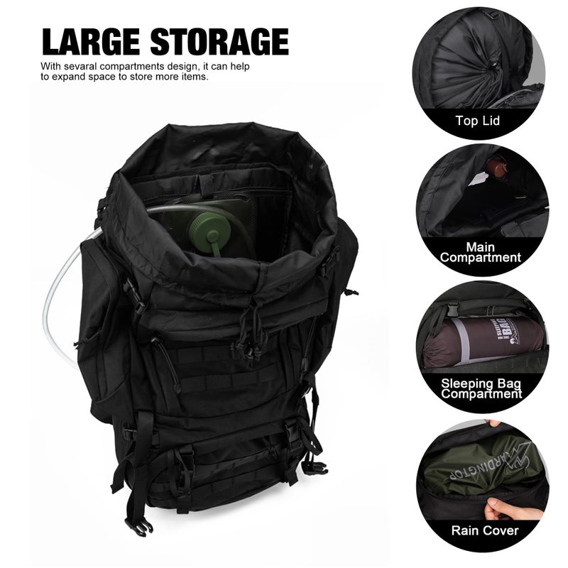 Mardingtop 60L Military Internal Frame Backpack for Hiking,Camping,Hunting,Rucksack Backpack with Rain Cover - Image 4